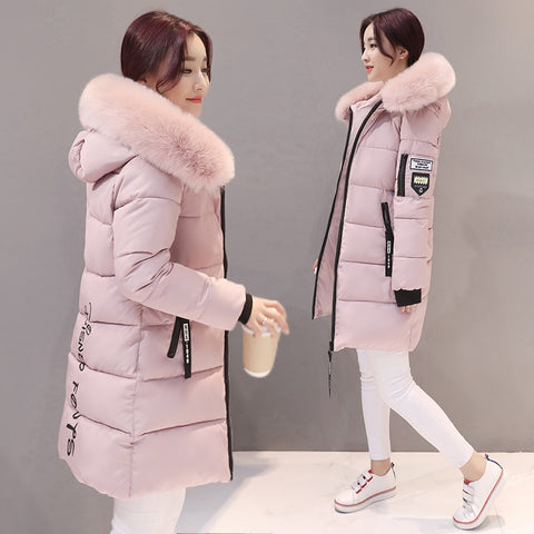 Parka Women Winter Coats Long Cotton Casual Fur Hooded