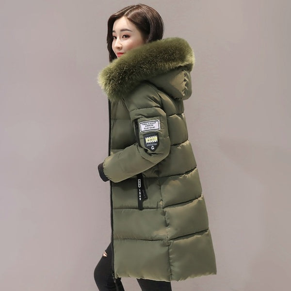 Parka Women Winter Coats Long Cotton Casual Fur Hooded