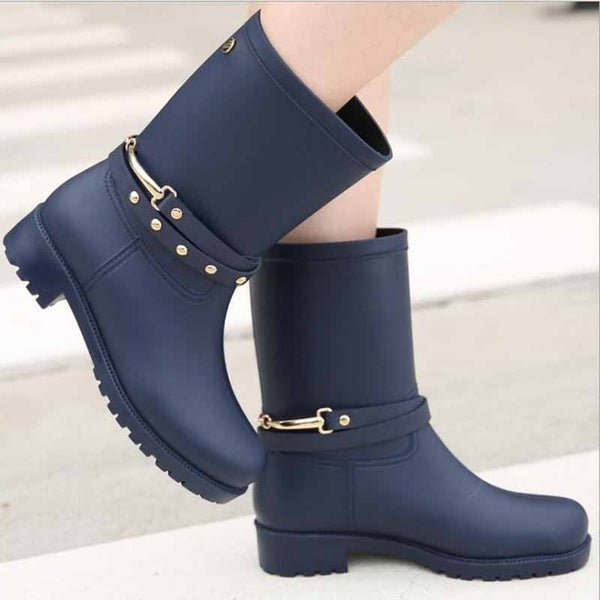 Women Rain Boots Transparent Waterproof