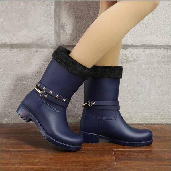 Women Rain Boots Transparent Waterproof