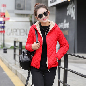 Parkas Jackets Women Winter Plus Velvet Lamb Hooded