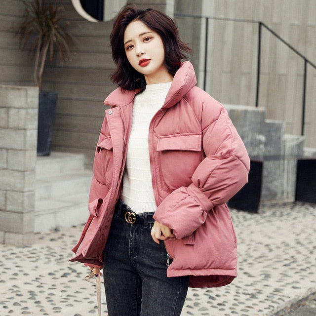 Women Jackets parka Winter short generation jacket waist