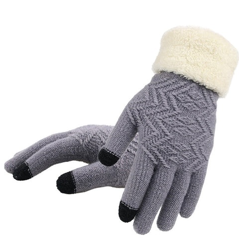 Knitted Gloves Women Men Kid Warm Winter