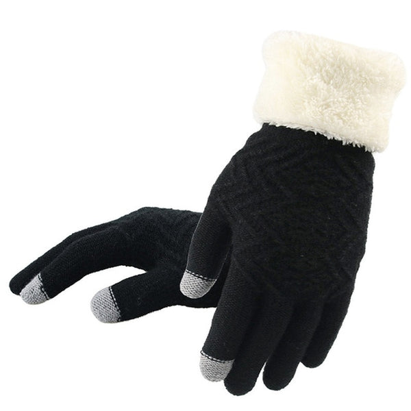 Knitted Gloves Women Men Kid Warm Winter