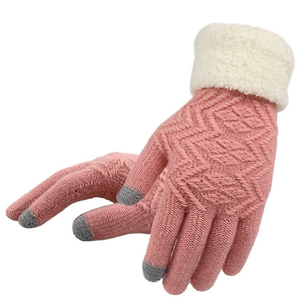 Knitted Gloves Women Men Kid Warm Winter