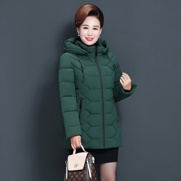 Plus Size 5XL Middle-aged Women Winter Short Jacket