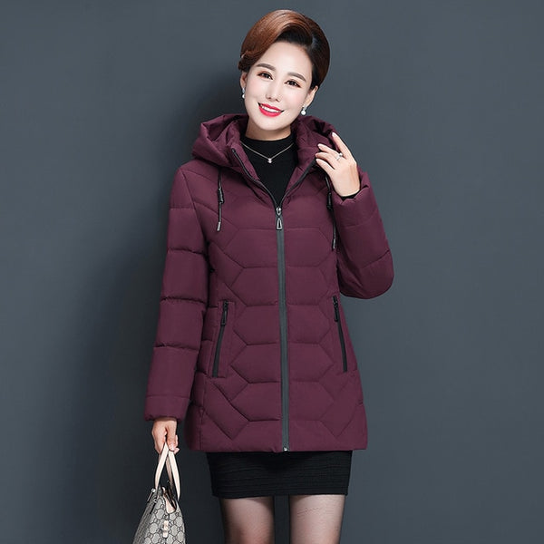 Plus Size 5XL Middle-aged Women Winter Short Jacket