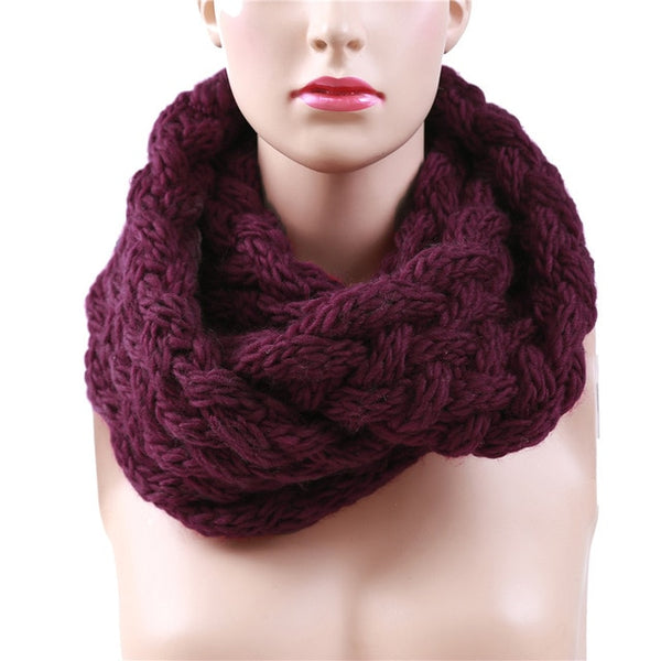 Winter Cable Ring Women Knitting Infinity Scarves