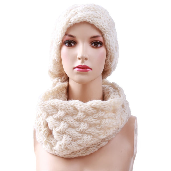 Winter Cable Ring Women Knitting Infinity Scarves