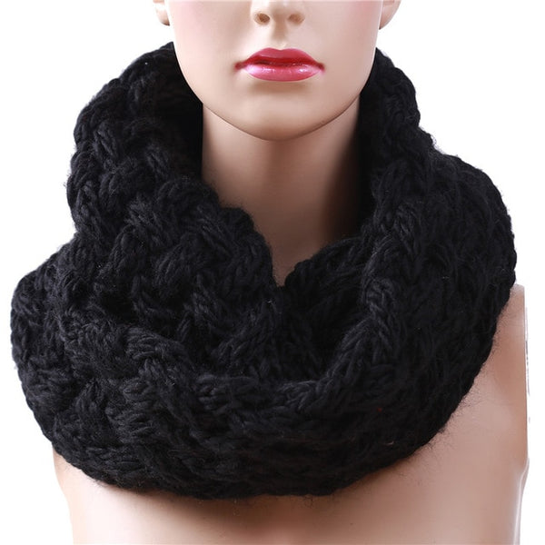 Winter Cable Ring Women Knitting Infinity Scarves