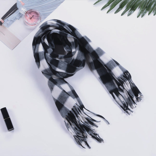 Unisex Cashmere Scarf Foulard Plaid