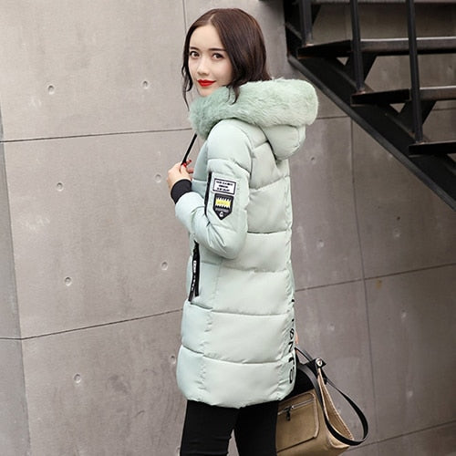 Parka Women Winter Coats Long Cotton Casual Fur Hooded