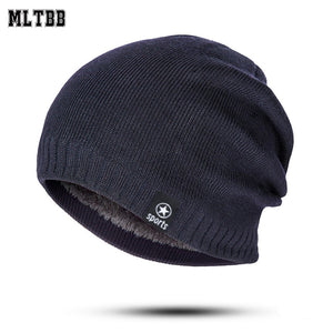 Winter Hat Men Solid Color Knitting Wool
