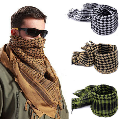 Mens Lightweight Square Outdoor Scarf Shawl Military