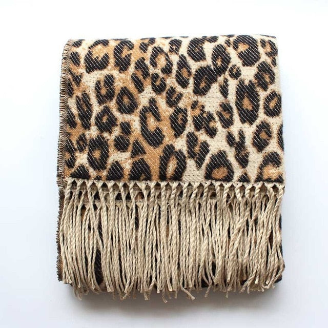 Leopard Femme Women Winter Blanket Scarf