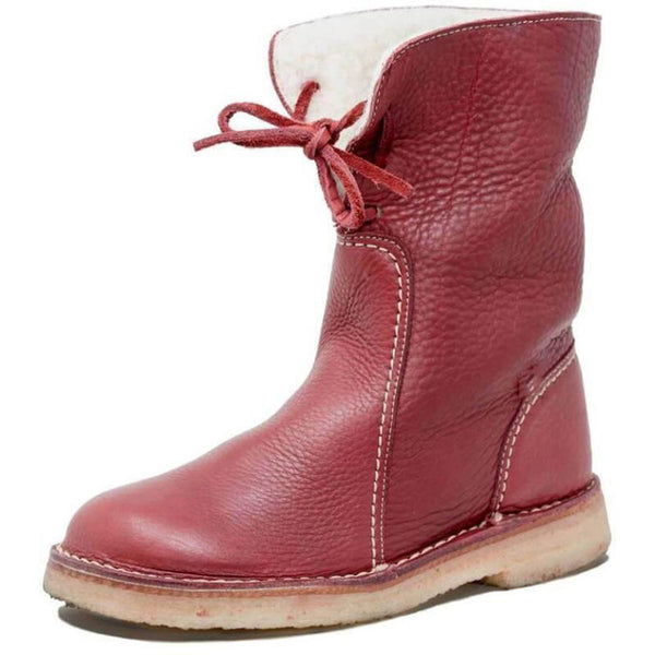 Woman Warm Mid-Calf Boots Hot PU Leather