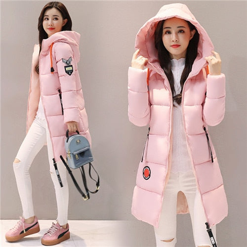 Parka Women Winter Coats Long Cotton Casual Fur Hooded