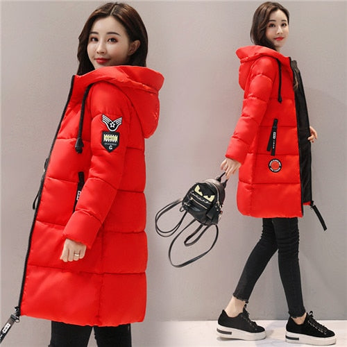 Parka Women Winter Coats Long Cotton Casual Fur Hooded