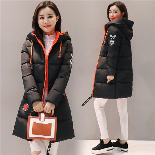 Parka Women Winter Coats Long Cotton Casual Fur Hooded