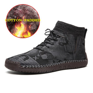 Men Brown Leather Casual Winter Boots