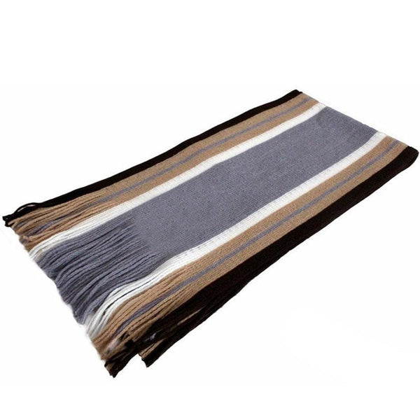 Winter Designer Scarf Men Striped Cotton