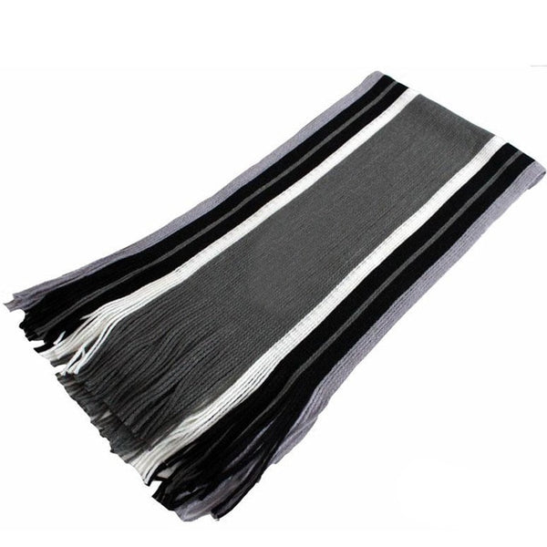 Winter Designer Scarf Men Striped Cotton