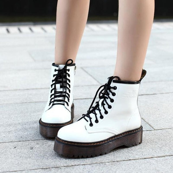 Warm Plush Snow Boots Women Pu Leather