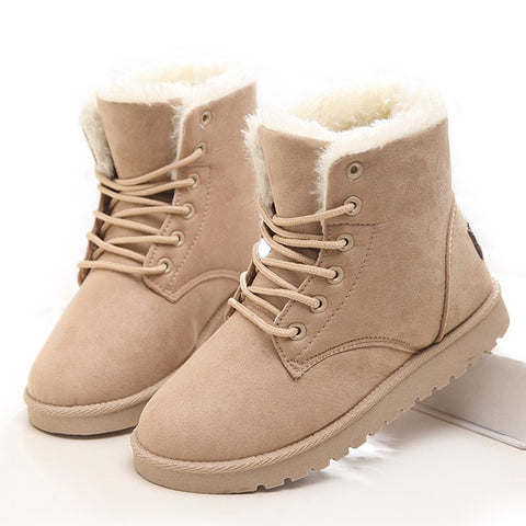 Women Snow Boots Flat Lace  42 43