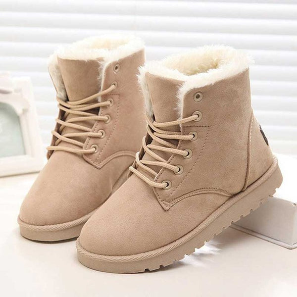 Women Snow Boots Flat Lace  42 43