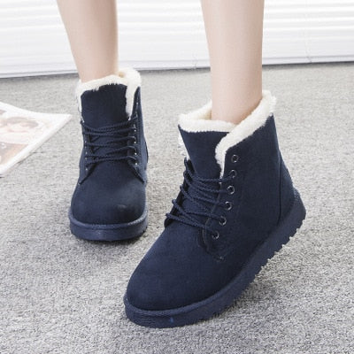 Women Snow Boots Flat Lace  42 43