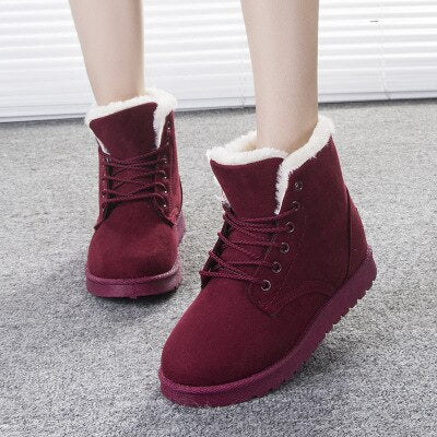 Women Snow Boots Flat Lace  42 43