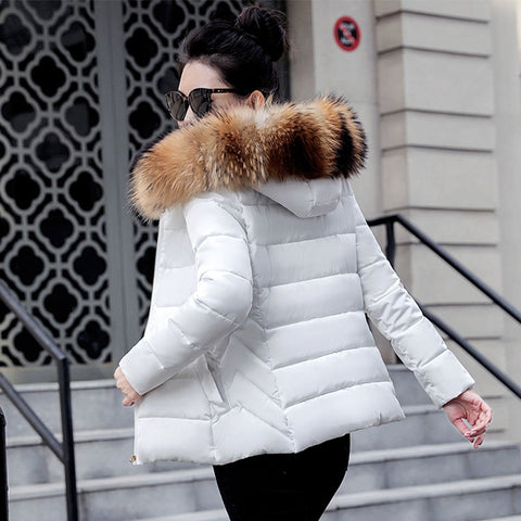 Plus size 5XL Women Winter Coat Jacket Women Fake Raccoon Fur