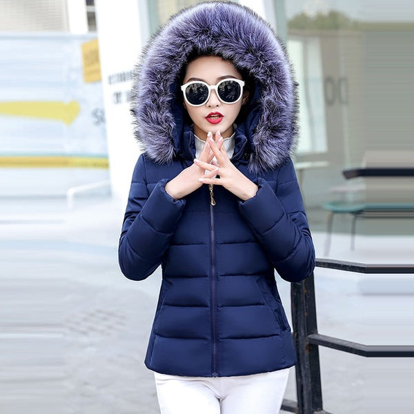 Plus size 5XL Women Winter Coat Jacket Women Fake Raccoon Fur