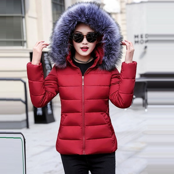 Plus size 5XL Women Winter Coat Jacket Women Fake Raccoon Fur