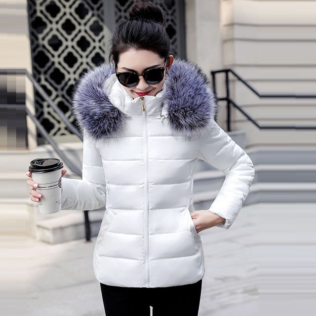 Plus size 5XL Women Winter Coat Jacket Women Fake Raccoon Fur