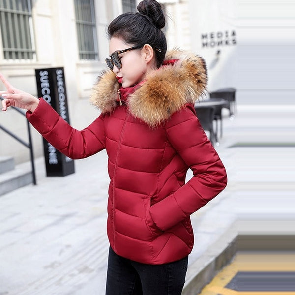 Plus size 5XL Women Winter Coat Jacket Women Fake Raccoon Fur