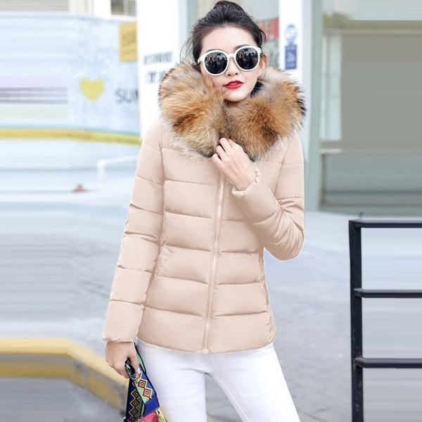 Plus size 5XL Women Winter Coat Jacket Women Fake Raccoon Fur