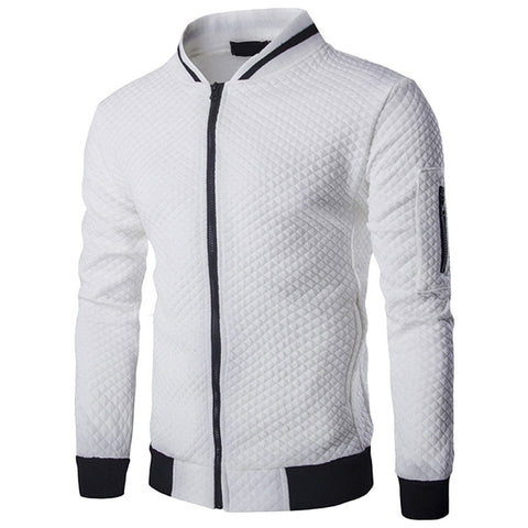 Laamei Men's Veste Homme Argyle Zipper Jacket Casual