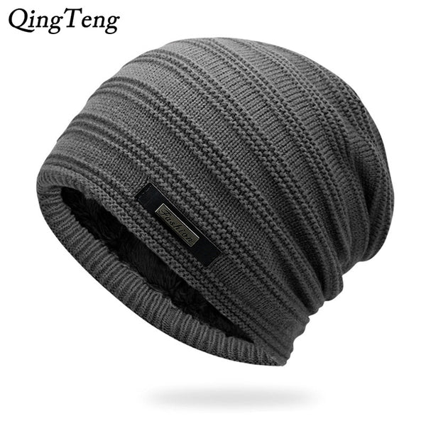 Gray Double-Layer Acrylic Velvet Beanie