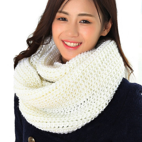 Winter Cable Ring Scarf Women Infinity Scarves