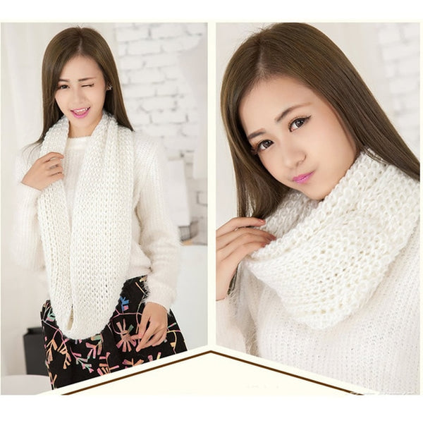 Winter Cable Ring Scarf Women Infinity Scarves