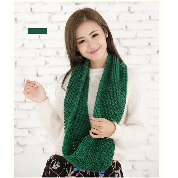 Winter Cable Ring Scarf Women Infinity Scarves