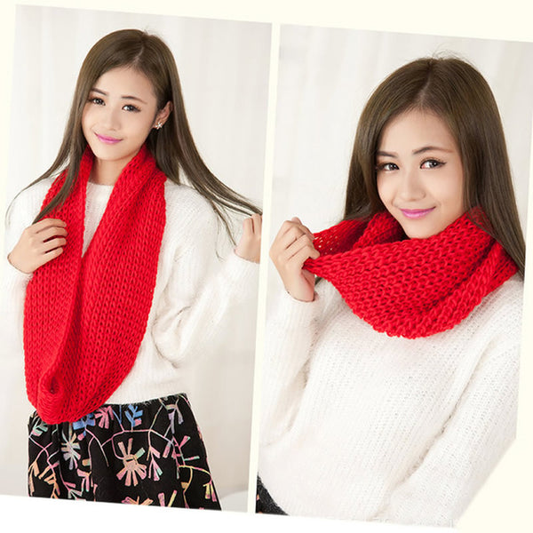 Winter Cable Ring Scarf Women Infinity Scarves