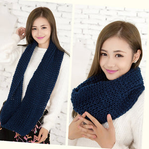 Winter Cable Ring Scarf Women Infinity Scarves