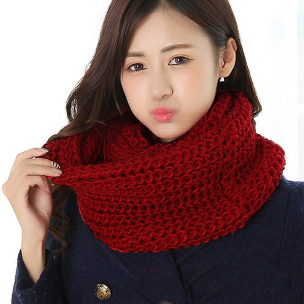 Winter Cable Ring Scarf Women Infinity Scarves