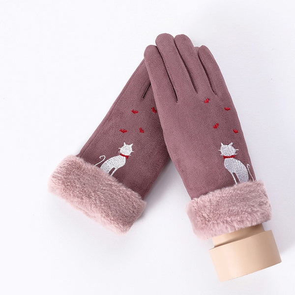 Winter Lace Warm Cashmere Three Ribs Cute Bear