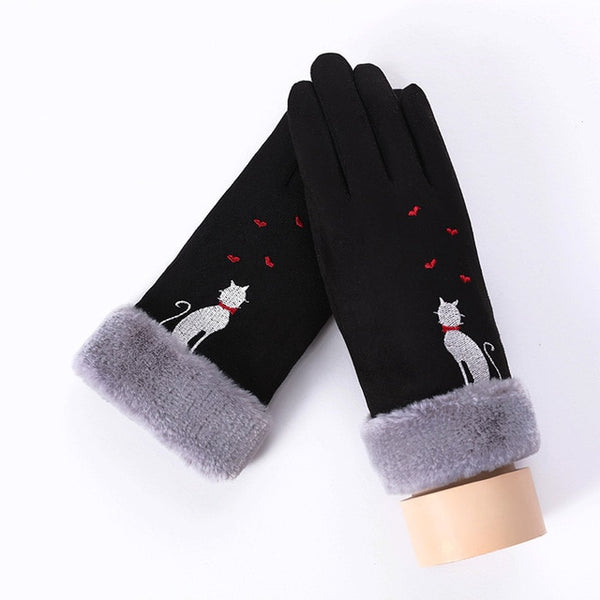 Winter Lace Warm Cashmere Three Ribs Cute Bear