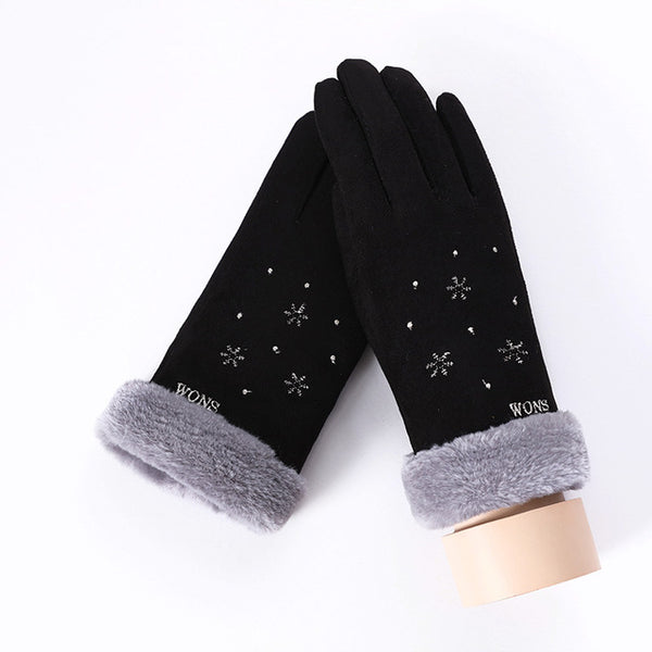 Winter Lace Warm Cashmere Three Ribs Cute Bear