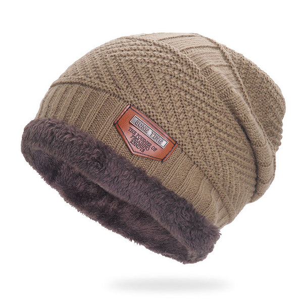 Gray Double-Layer Acrylic Velvet Beanie