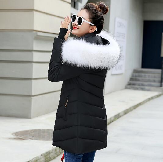 Winter Jacket Women Coat Hooded Slim Outwear